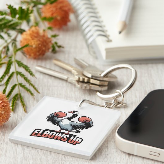 Elbows Up – Fighting Canadian Goose キーホルダー (正面右)