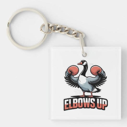 Elbows Up – Fighting Canadian Goose キーホルダー (正面)
