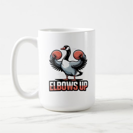 Elbows Up – Fighting Canadian Goose コーヒーマグカップ (左)