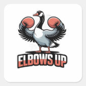 Elbows Up – Fighting Canadian Goose スクエアシール (正面)