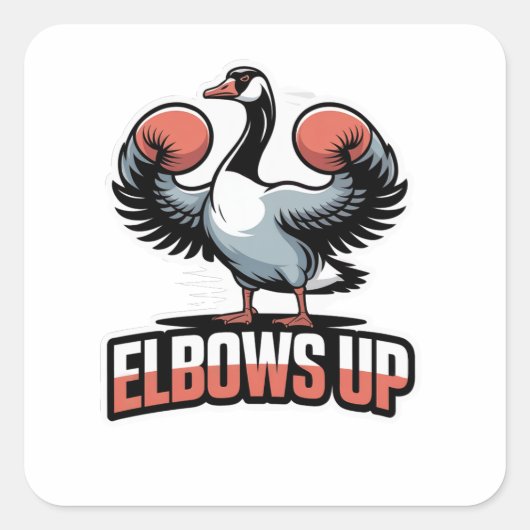 Elbows Up – Fighting Canadian Goose スクエアシール (正面)