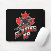 Elbows Up Hockey Player Maple Leaf Canadian Athlet マウスパッド (マウス)