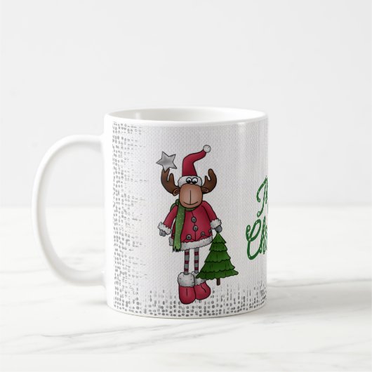 Elch mit Baum  コーヒーマグカップ (左)