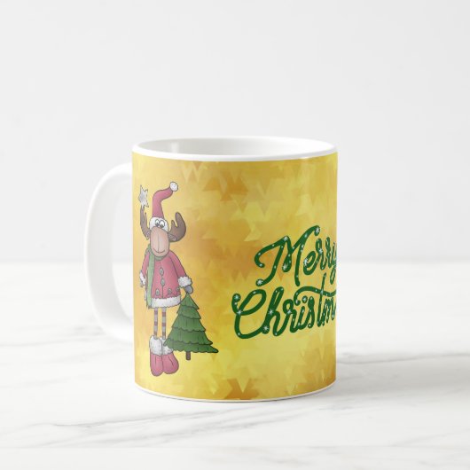Elch mit Baum コーヒーマグカップ (正面左)
