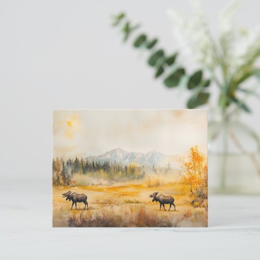 Elche im Herbst - Postkarte ポストカード (スタンド正面)