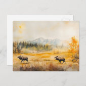 Elche im Herbst - Postkarte ポストカード (正面/裏面)