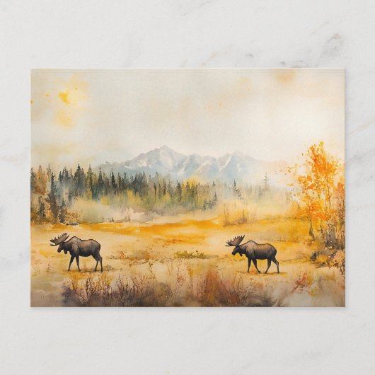 Elche im Herbst - Postkarte ポストカード (正面)