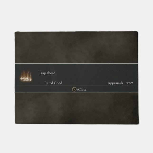 Elden Ring doormat, "Trap ahead" rated ドアマット (正面)