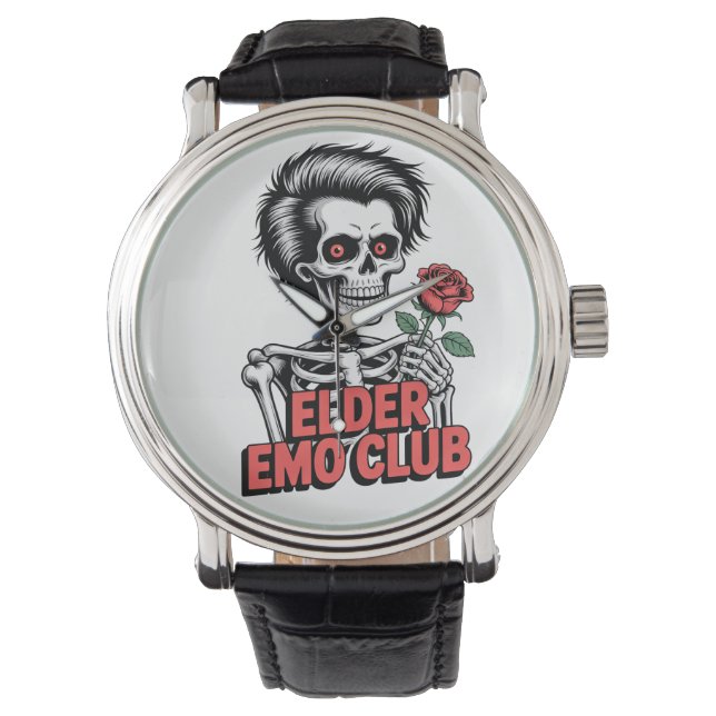 Elder Emo Club Skeleton Rose Watch 腕時計 (正面)