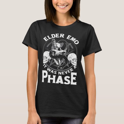 Elder Emo It Was Never A Phase Gothic Skeleton  9 Tシャツ (正面)