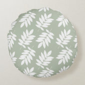 Elder Leaf Big Pattern 2Way Green+White ラウンドクッション (裏面)