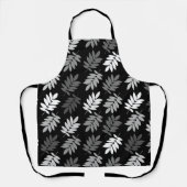 Elder Leaf Big Pattern Black White Grey エプロン (正面)