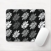 Elder Leaf Big Pattern Black White Grey マウスパッド (マウス)