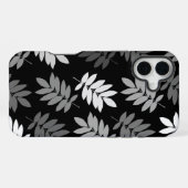 Elder Leaf Lg Pattern Black White Grey iPhoneケース (裏面横)