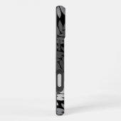 Elder Leaf Lg Pattern Black White Grey iPhoneケース (右側面)