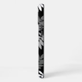 Elder Leaf Lg Pattern Black White Grey iPhoneケース (左側面)