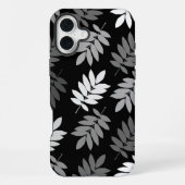 Elder Leaf Lg Pattern Black White Grey iPhoneケース (裏面)