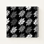 Elder Leaf Pattern Black White Grey ノートブック (裏面)