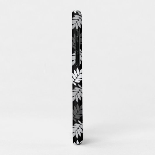 Elder Leaf Pattern Black White Grey Case-Mate iPhoneケース (裏面/左)
