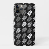 Elder Leaf Pattern Black White Grey Case-Mate iPhoneケース (裏)