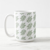 Elder Leaf Pattern Green+White コーヒーマグカップ (左)