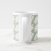 Elder Leaf Pattern White on Green ジャンボコーヒーマグカップ (裏面)