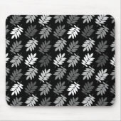 Elder Leaf Rpt Pattern Black White Grey マウスパッド (正面)