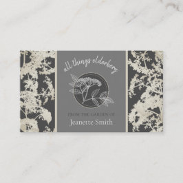 ElderflowerまたはElderberryビジネスヴィンテージダーク 名刺