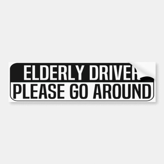 elderly driver please go around バンパーステッカー (正面)