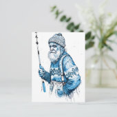 Elderly Sailor Standing Calm Holding Fishing Rod ポストカード (スタンド正面)