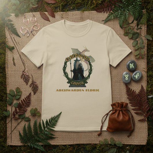 Elderwood Council Archwarden Eldric Fantasy Wizard Tシャツ