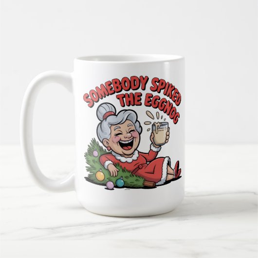 ELDERY LADY FALLS OVER CHRISTMAS  コーヒーマグカップ (左)