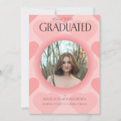 Eleagant pink hearts Graduation 案内状 (正面)