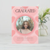 Eleagant pink hearts Graduation 案内状 (スタンド正面)