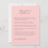 Eleagant pink hearts Graduation 案内状 (裏面)