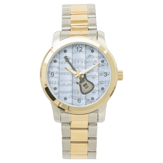 Elecギター転が～シート音楽～青ティントバック～ 腕時計 (正面)