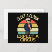 Elect A Clown Expect A Circus Joe Biden Out ポストカード (正面/裏面)