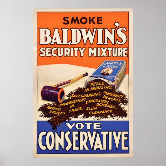 Election Poster British Conservative Party Smoke ポスター (正面)