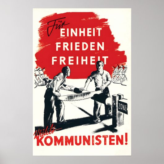 Election Poster Germany (1946) For unity, peace ポスター (正面)