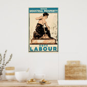 Election Poster Labour Party Secure Industrial ポスター (キッチン)