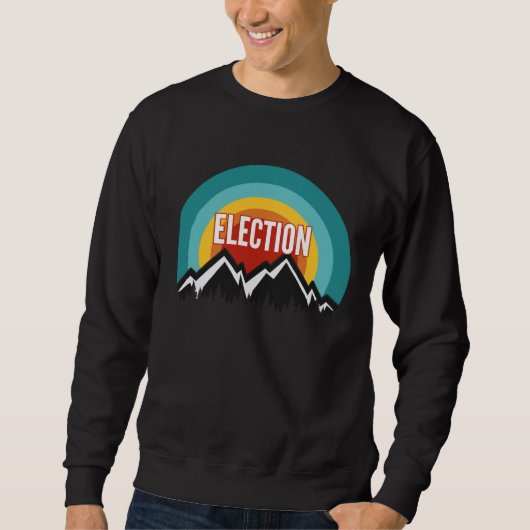 Election Vintage Retro Sunset スウェットシャツ (正面)