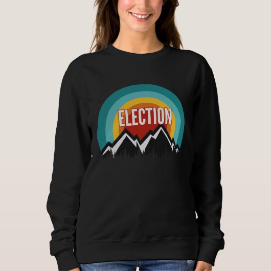 Election Vintage Retro Sunset スウェットシャツ (正面)
