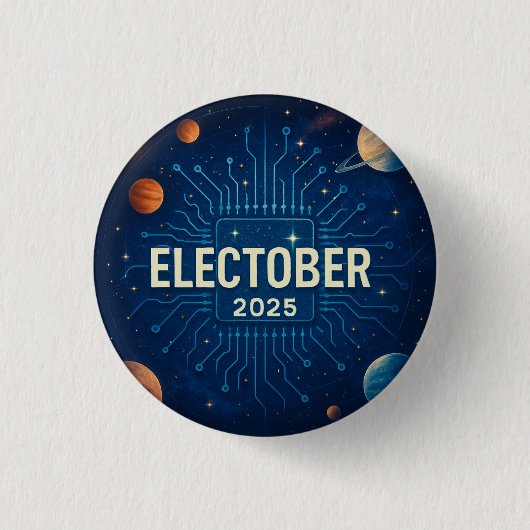ELECTOBER 2025バッジ 缶バッジ (正面)