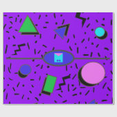 Electric 80s Memphis抽象芸術スタイルレトロシームレス ラッピングペーパー (フラット)