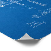 Electric Arc Lamp特許 – 青写真 ポスター (角)