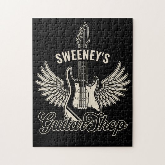 Electric Ax Wings ADD NAMEギタリストギターショップ ジグソーパズル (縦)