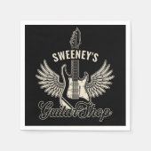 Electric Ax Wings ADD NAMEギタリストギターショップ スタンダードカクテルナプキン (正面)