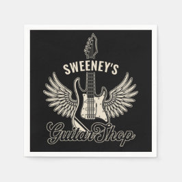 Electric Ax Wings ADD NAMEギタリストギターショップ スタンダードカクテルナプキン