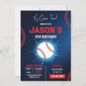 Electric Baseball Birthday Invitation 招待状 (正面)