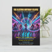 Electric Birthday Neon Glow Party 招待状 (スタンド正面)